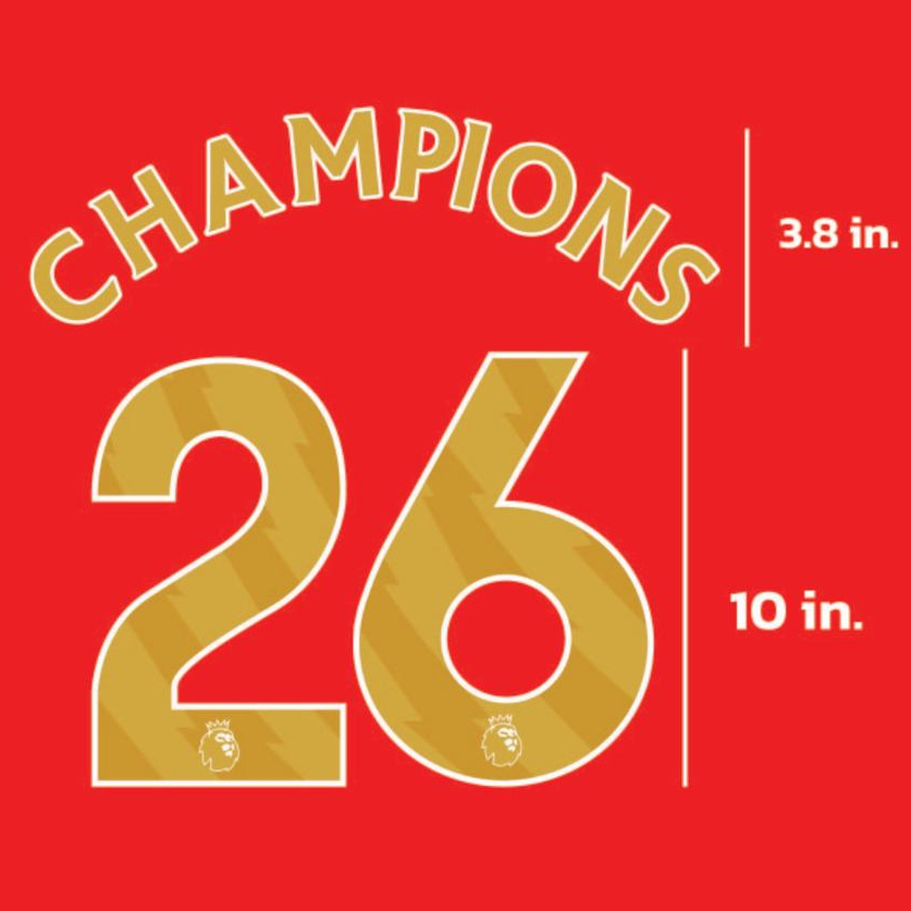 FONT ฉลอง CHAMPIONS 2025/2026 + รูปถ้วยทอง Badge ติดหน้าอก CHAMPIONS 2025/2026