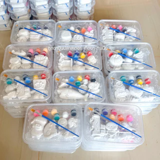 ชุดระบาสสี ปูนปลาสเตอร์ ยกโหล 12 กล่อง (คละแบบ 12 กล่อง 259฿) แพ็คกล่อง พกพาสะดวก