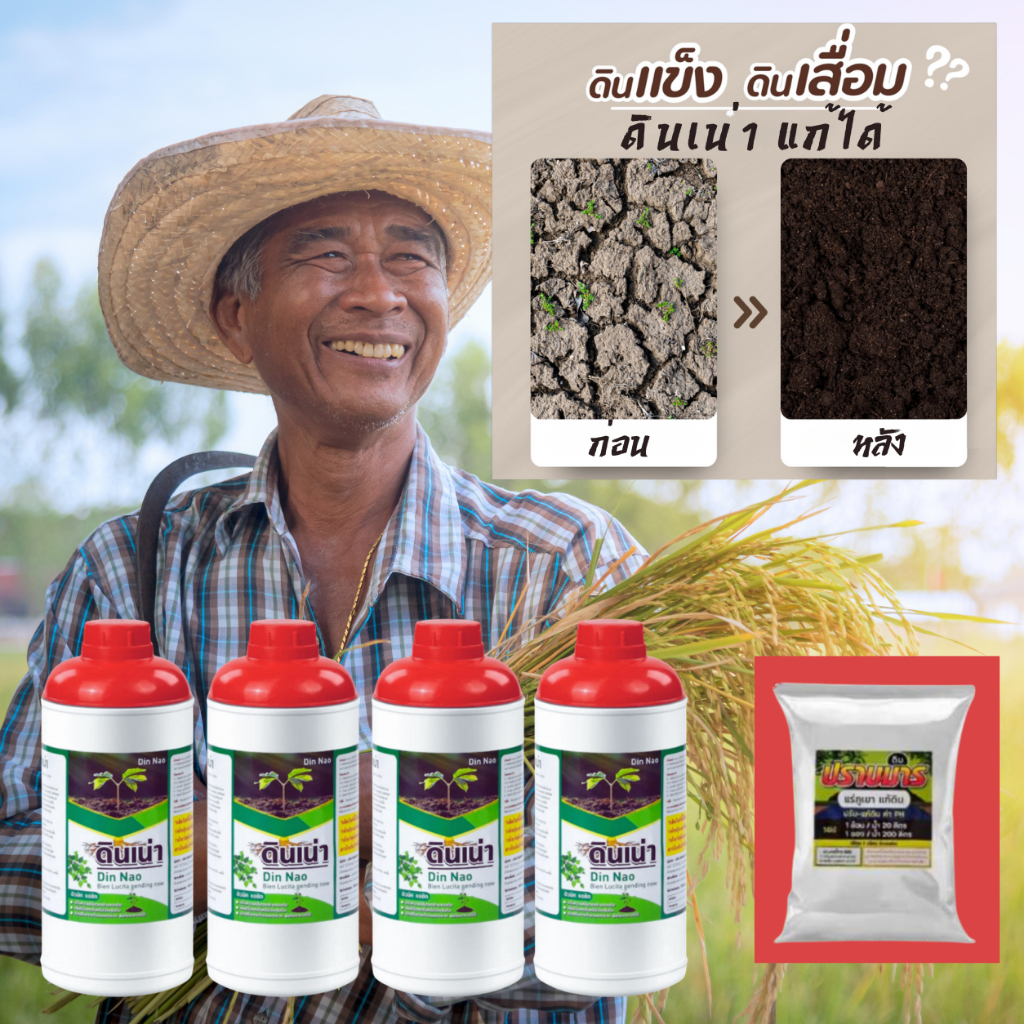 ดินเน่า 1000 มล. 4 ขวด + ปราบมาร 1 ซอง