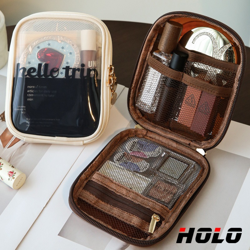 ถุงเก็บของ โปร่งใส สไตล์เกาหลี pouch mini สามารถติดตั้งได้ลิปสติก สะดวก