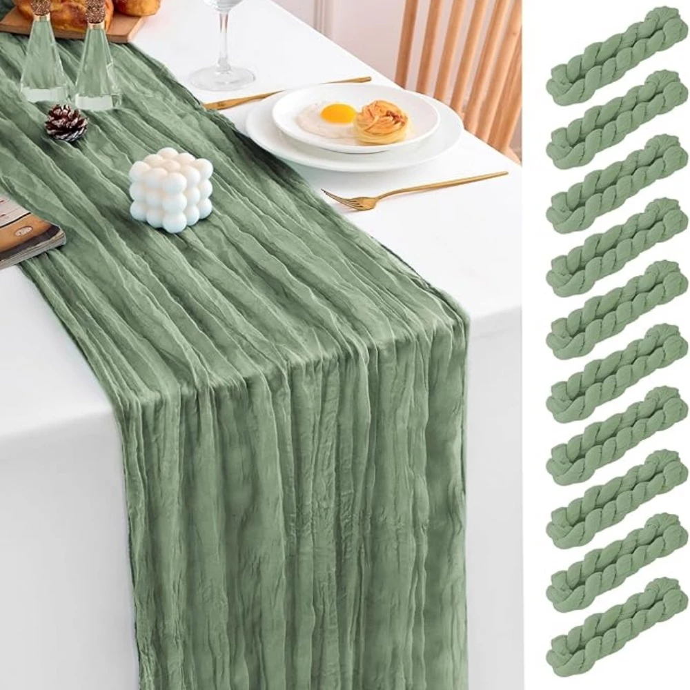 【จัดส่งจากประเทศไทย】ผ้าปูโต๊ะ ชีสผ้า Table Runner งานแต่งงานชายหาดชนบทโบโฮ นักวิ่งโต๊ะ ตกแต่งโต๊ะแต่งงาน 180/300/400cm