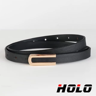HOLO สายรัดเอวปรับความยาวได้ สไตล์ย้อนยุคสำหรับผู้หญิง หนังแท้ คุณภาพสูง หัวเข็มขัดโลหะผสม