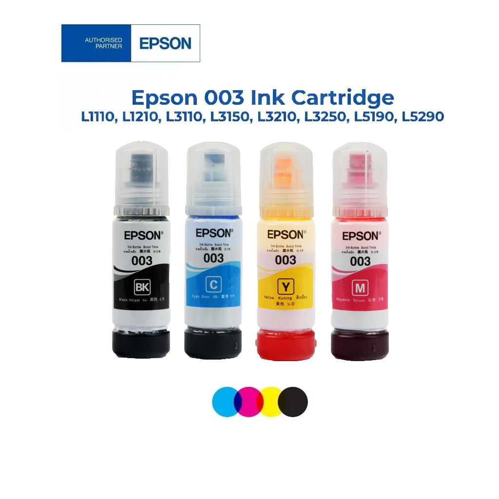 Epson 003 Ink Bottle for L1110 L3110 L3150 L3210 L3250 L5190 L5290 V100 V200 V300 V400