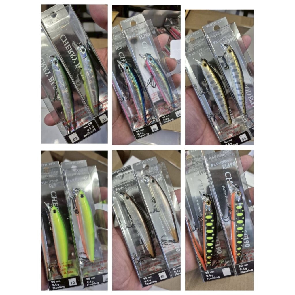 เหยื่อ SMITH LTD. CHERRY BLOOD SR90(ลอย) ขนาด9.0ซม. หนัก9.4กรัม มีลูกปืน