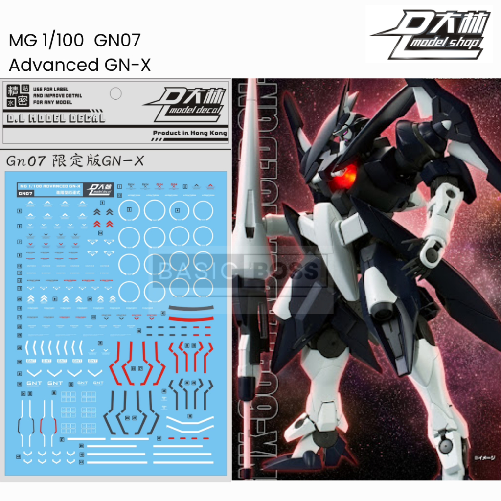 D.L MODEL Water Decal MG 1/100 GN07 Advanced GN-X ดีแคลน้ำ ดีคอลน้ำ