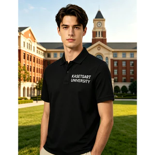 เสื้อโปโลผ้าฝ้าย 100% สำหรับ unisex ลายมหาวิทยาลัยเกษตรศาสตร์ KU ดีไซน์เก๋ แขนสั้น พร้อมส่ง