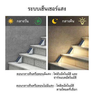 7367 ไฟโซล่าเซลล์ ไฟติดบันได ไฟติดทางเดิน ไฟเซ็นเซอร์ หลอดLED ใช้พลังงานแสงอาทิตย์