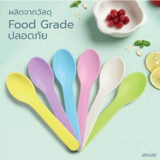 eevee | ช้อน 6นิ้ว แพค30/60ชิ้น 6inch Spoon ช้อนขนม ช้อนพลาสติกยาว ช้อนไอศกรีม