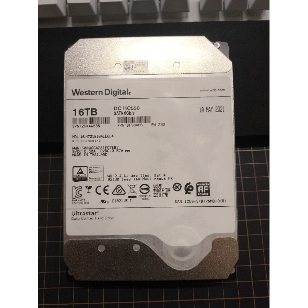 HDD 16TB WD Ultrastar 16TB DC HC550 SATA 6Gb/s 7200rpm