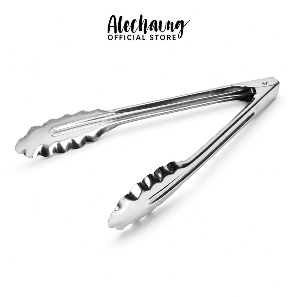 Alechaung คลิปหนีบอาหารสแตนเลส ที่คีบบาร์บีคิว ที่คีบน้ำแข็ง ที่คีบสแตนเลส stainless steel food clip