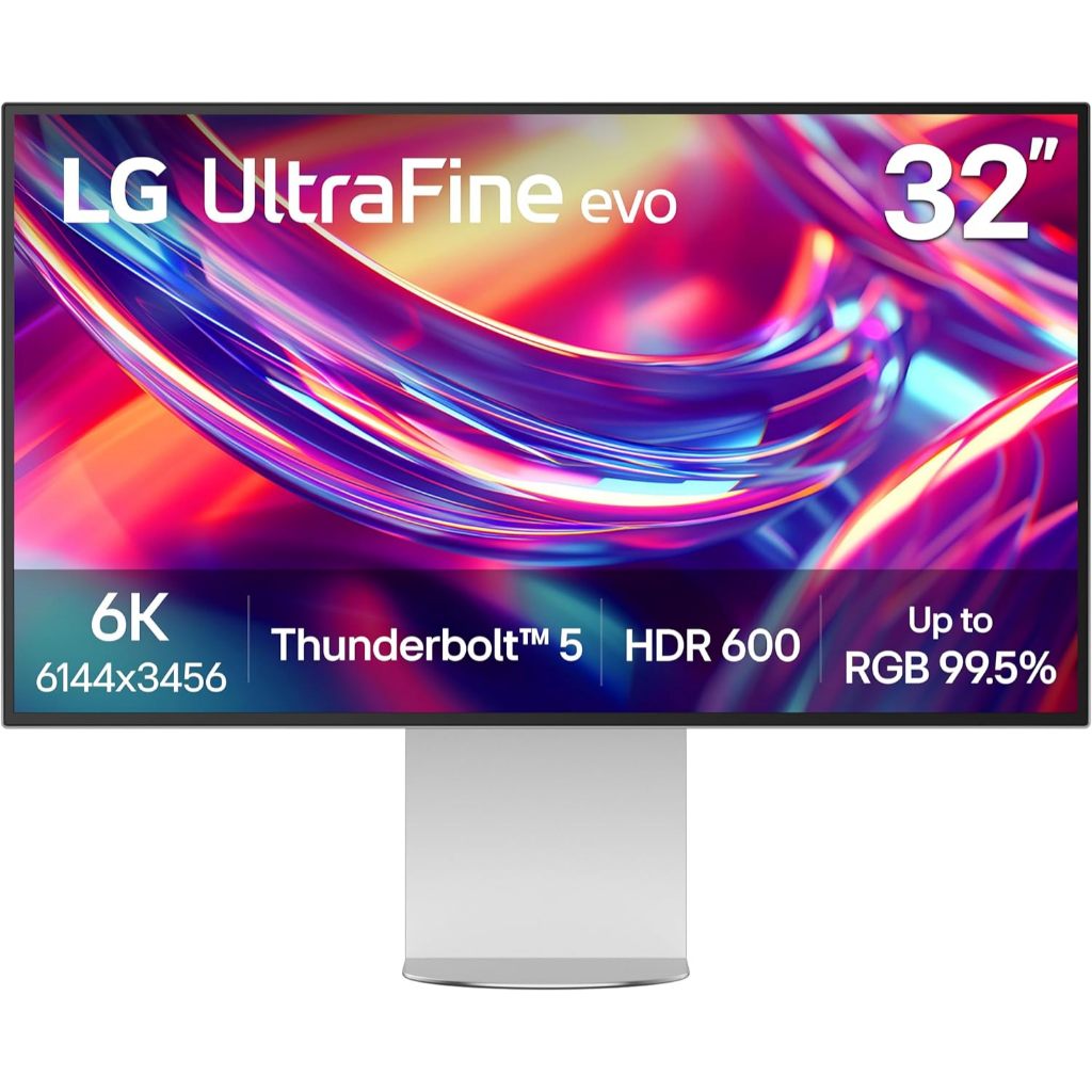 LG 32U990A-S 32-Inch Ultrafine evo 6K (6144 x 3456) Nano IPS Black Thunderbolt 5 Professional Monitor, DisplayHDR 600