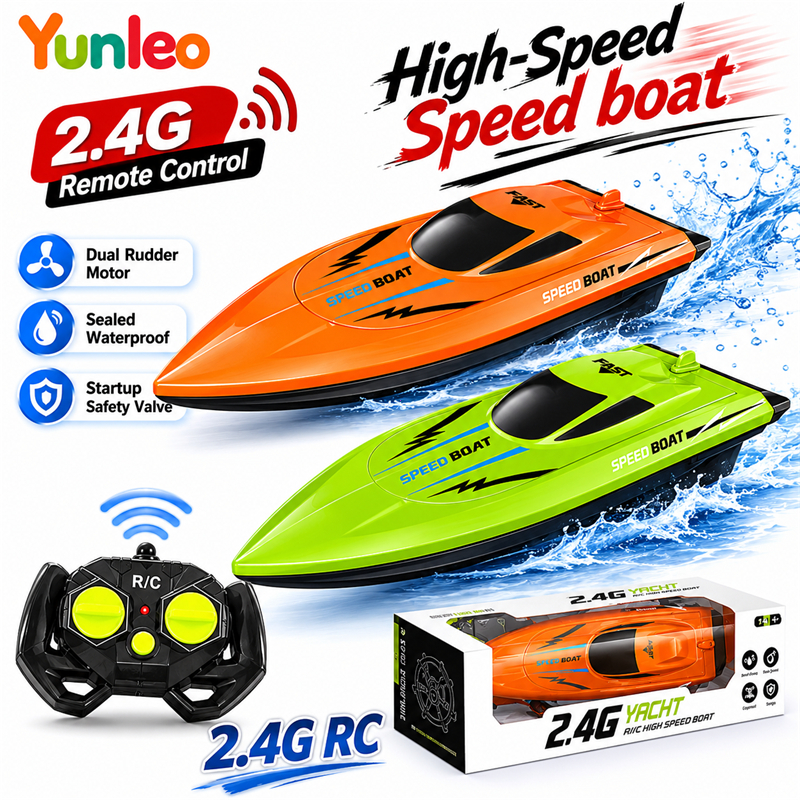 YUNLEOTOY จัดส่งจากกรุงเทพฯ เรือบังคับทางไกล 2.4GHz สำหรับเด็ก เรือเล่นของเล่น เรือสปีดสูง สำหรับสระน้ำ