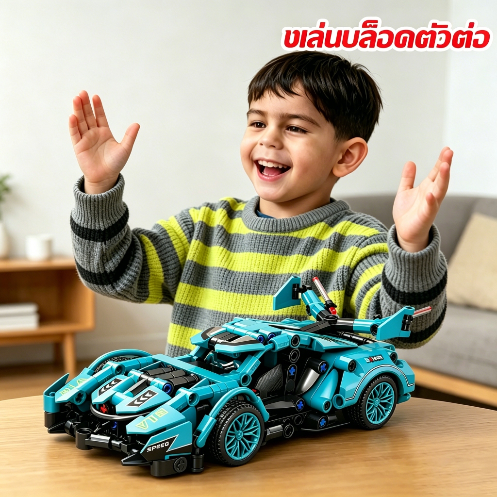 Technic บล็อกตัวต่อรถแข่ง ของขวัญเด็กผู้ชาย Block Car รถสปอร์ตขนาดใหญ่ 1:20 พร้อมส่งจากไทย Racing Car บล็อกตัวต่อ รีโม