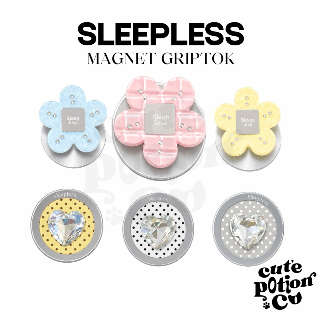 (PRE-ORDER)SLEEPLESS 🌼 MAGNET GRIPTOK ✨ขาตั้งแม่เหล็กสำหรับโทรศัพท์ 💗
