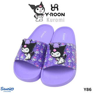 รองเท้าแตะเด็กผู้หญิง Y-Roon X Kuromi ลิขสิทธิ์แท้ ลายคุโรมิ ตัวติดคุโรมิ เบาสบาย(ตัวใหม่ล่าสุด) Y86
