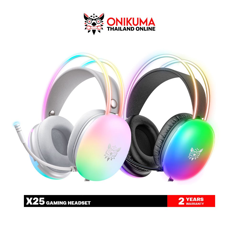 Onikuma X25 หูฟัง 3.5/7.1 Gaming Headset หูฟังมือถือ หูฟังเกมมิ่ง มีไฟ RGB ตัดเสียงรบกวนได้ดี