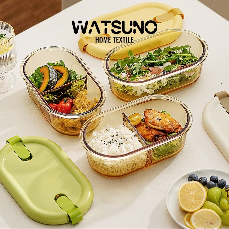Watsuno.ภาชนะเก็บอาหารที่ทำจากแก้วหนา ภาชนะแก้วโบโรซิลิเคท และภาชนะเก็บผลไม้ สามารถใช้กับไมโครเวฟได้และทนความร้อน