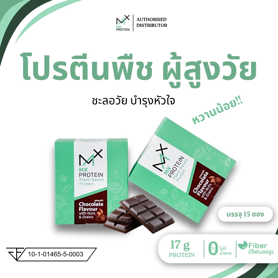 อาหารเสริมผู้ป่วย ผู้สูงวัย MX Protein รสช็อคโกแลต