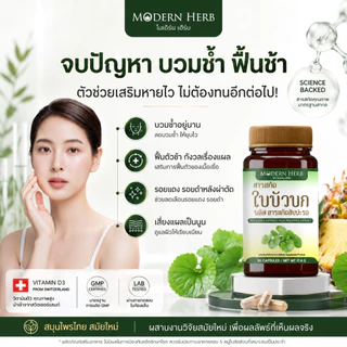 Goto Kola Extract Plus Pineapple ตรา Modern Herb ใบบัวบกสกัด ฟื้นฟูหลังศัลยกรรม ลดบวม บำรุงผิว