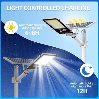 KING ไฟโซล่าเซลล์500W ไฟถนนโซล่าเซลล์ โคมไฟถนน กลางแจ้งกันน้ำ LED Street Light พร้อมรีโมท ไฟโซลาเซลล์ สปอร์ตไลท์ IP67