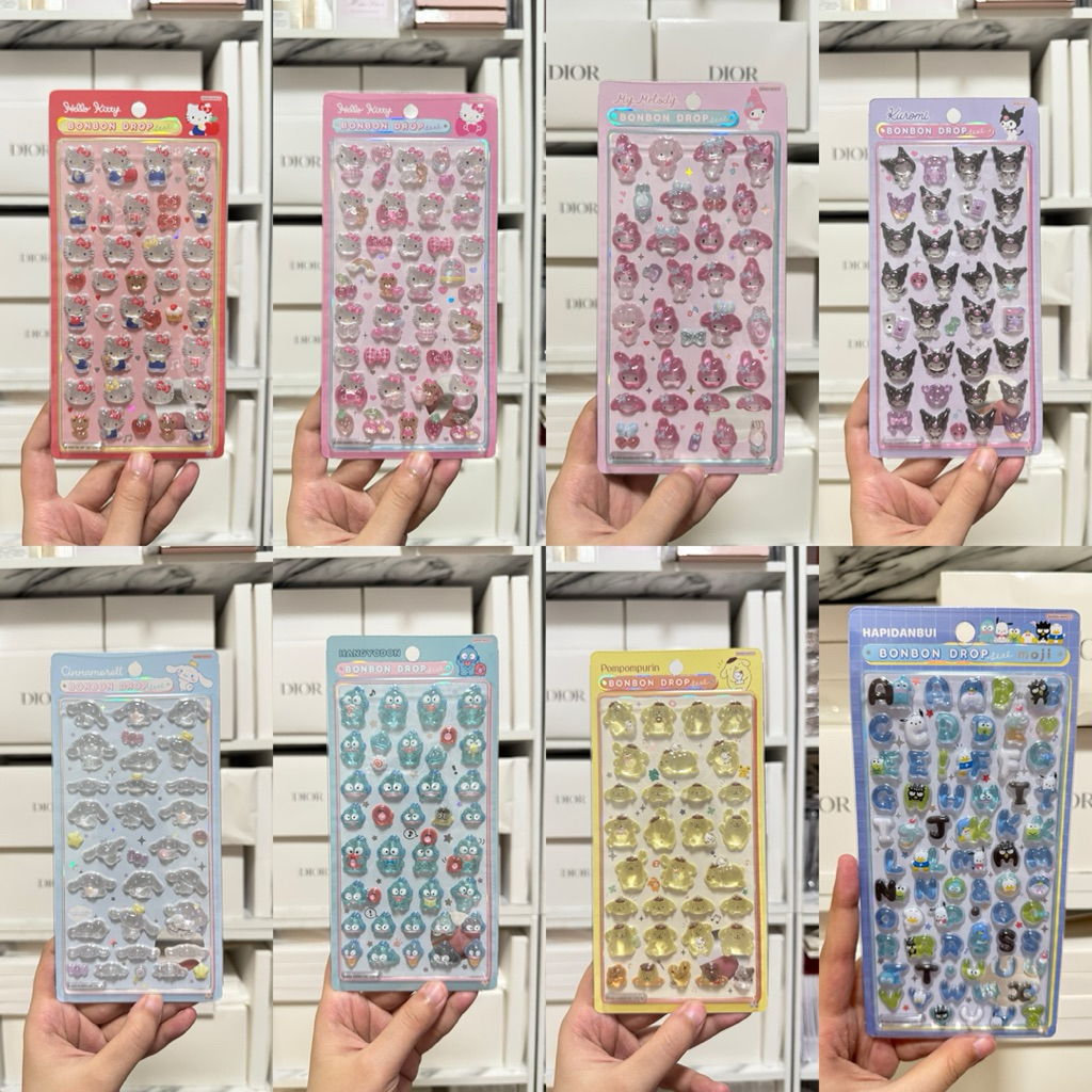 (พร้อมส่ง/New/แท้💯) Bonbondrop Popseal Nekoni Sticker Sanrio Disney สติกเกอร์นูน สติ๊กเกอร์นูน 3D มีหลายลายให้เลือก (1)