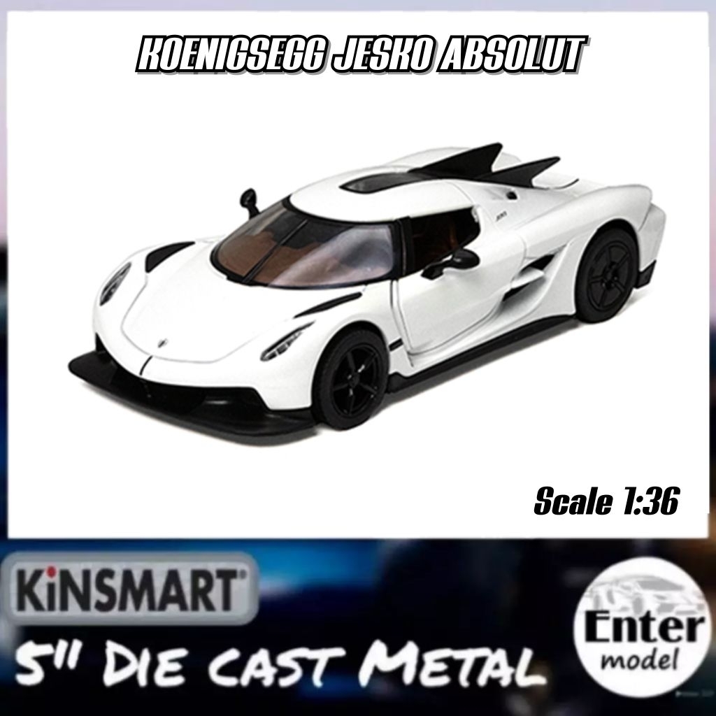 KINSMART Koenigsegg Jesko Absolut โมเดลรถ ลิขสิทธิ์แท้ สำหรับสะสม เหล็กอัลลอย ยาว 12.5cm Scale1/36