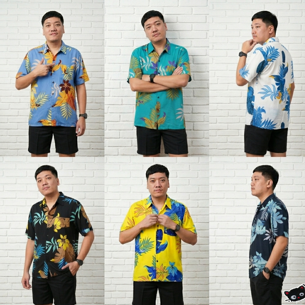 {New} มากกว่า 100 แบบ เสื้อฮาวาย เสื้อเชิ้ตฮาวาย เสื้อลายดอก (สปันเรยอน) made in Thailand