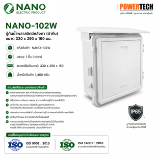 Nano 102W 102CW 102-NN ตู้พลาสติกกันน้ำ มีหลังคา ขนาด328x160x322mm