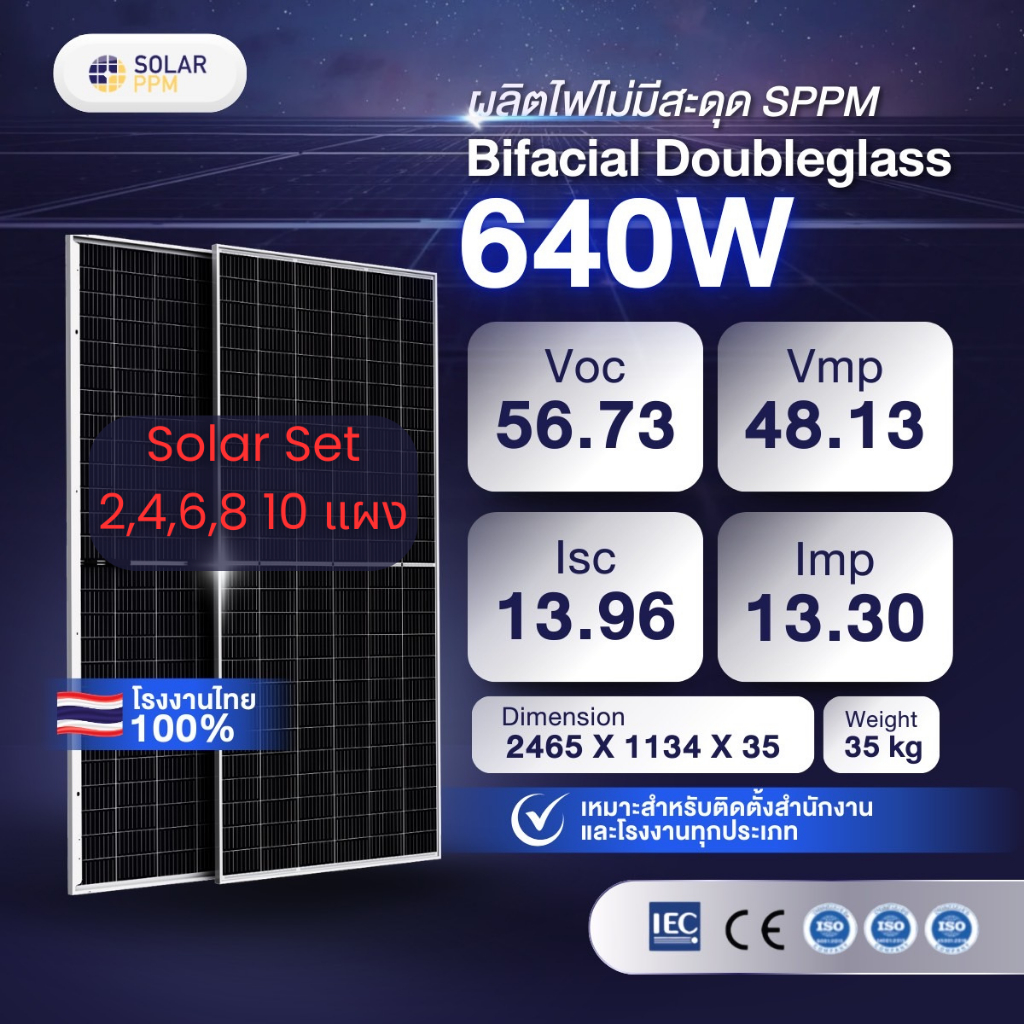 Solar Set Solar PPM 640W – Bifacial Doubleglass