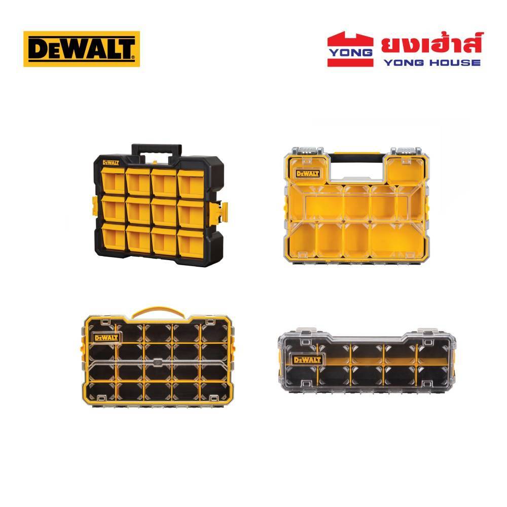 DEWALT กล่องฝาใส Pro Organizer รุ่น DWST14121 กล่องฝาใส 10 ช่อง 20 ช่อง รุ่น DWST14825 รุ่น DWST14830 รุ่น DWST14835