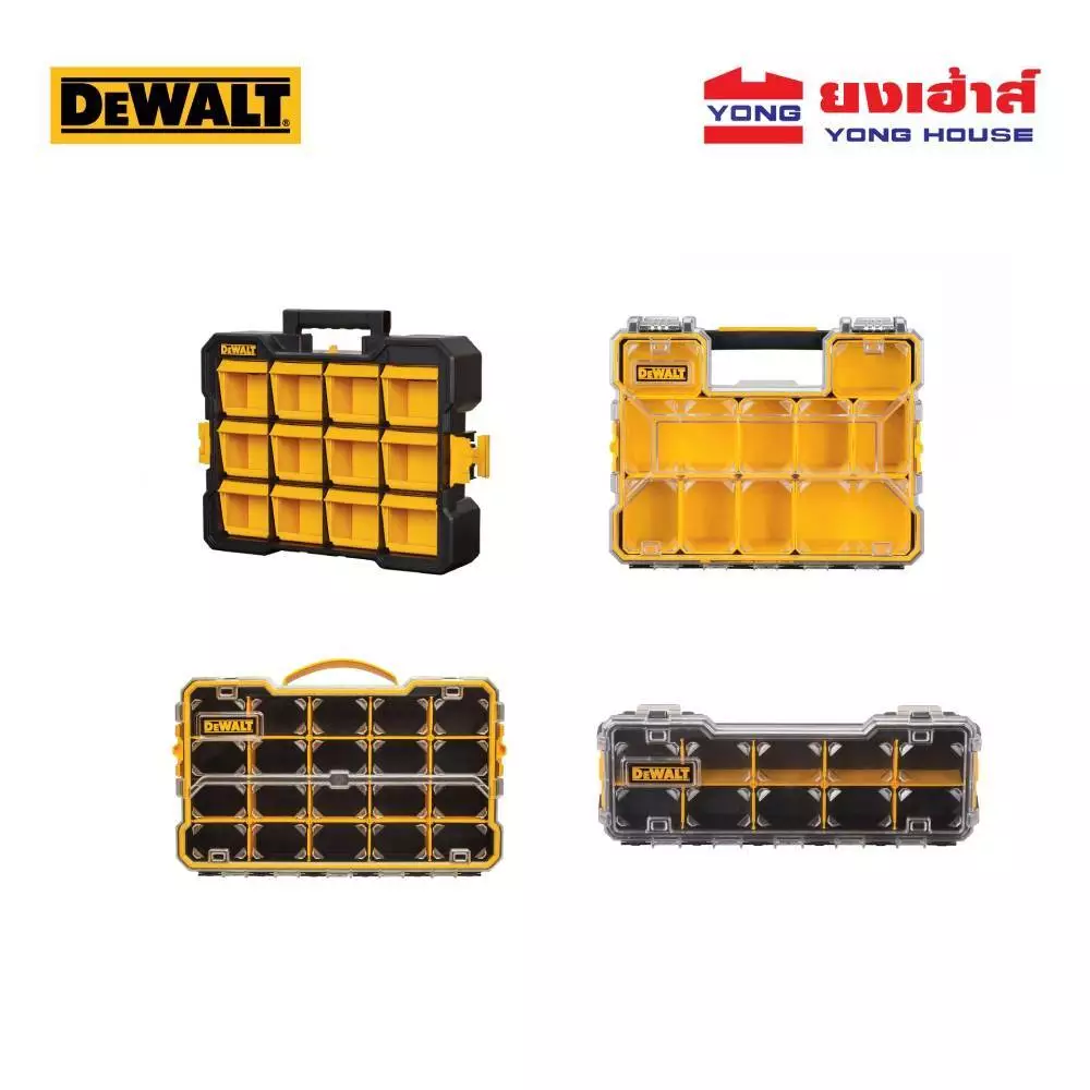 DEWALT กล่องฝาใส Pro Organizer รุ่น DWST14121 กล่องฝาใส 10ช่อง 20ช่อง รุ่น DWST14825 DWST14830 DWST14835