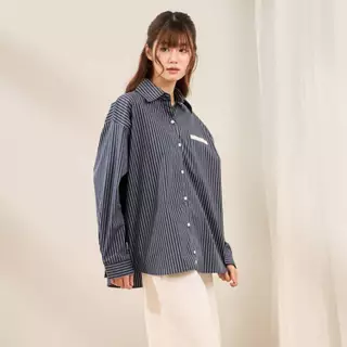 avocado - Morrow Overshirt เสื้อเชิ้ตลายทางทรง Oversize เนื้อผ้า Cotton ผสม