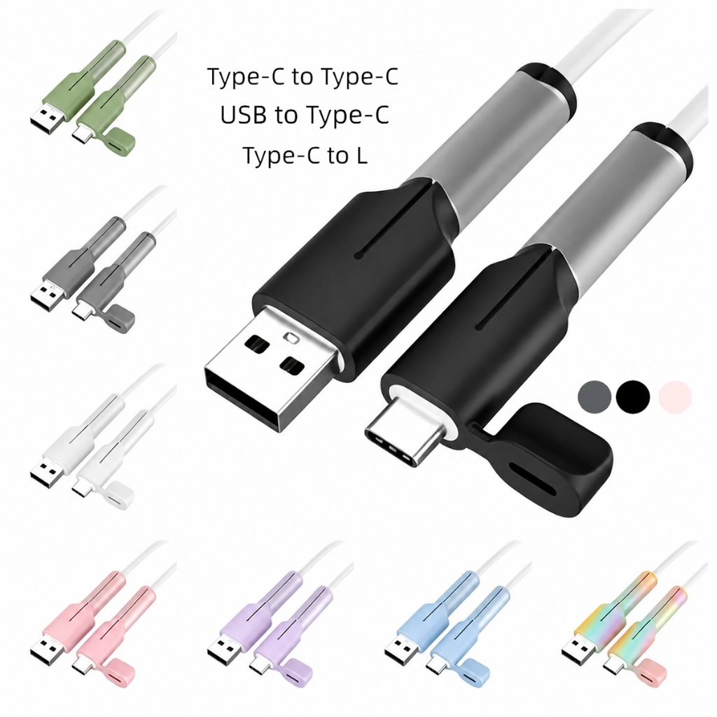 2pcs Anti-Break Cable Protective Cover - ซิลิโคน, นุ่ม, ทนทาน,  -สายชาร์จ Winder Protector - สําหรับ Type-C Android USB