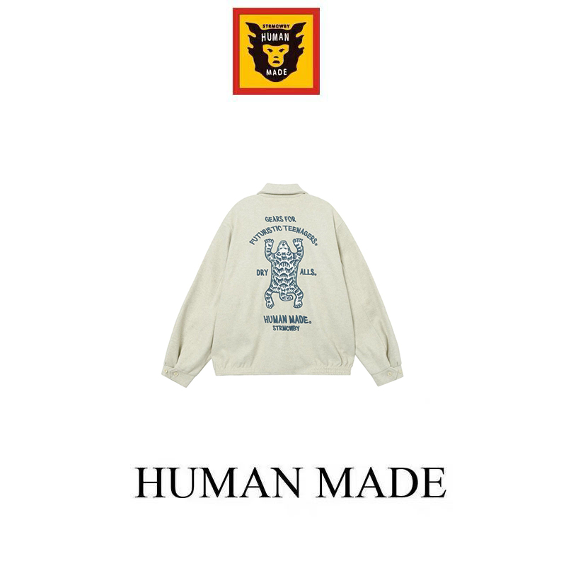 【Human Made】🇯🇵 พร้อมส่ง/ เสื้อ human made  หมีขั้วโลกกระเป๋าผ้าขนสัตว์เสื้อแจ็คเก็ต