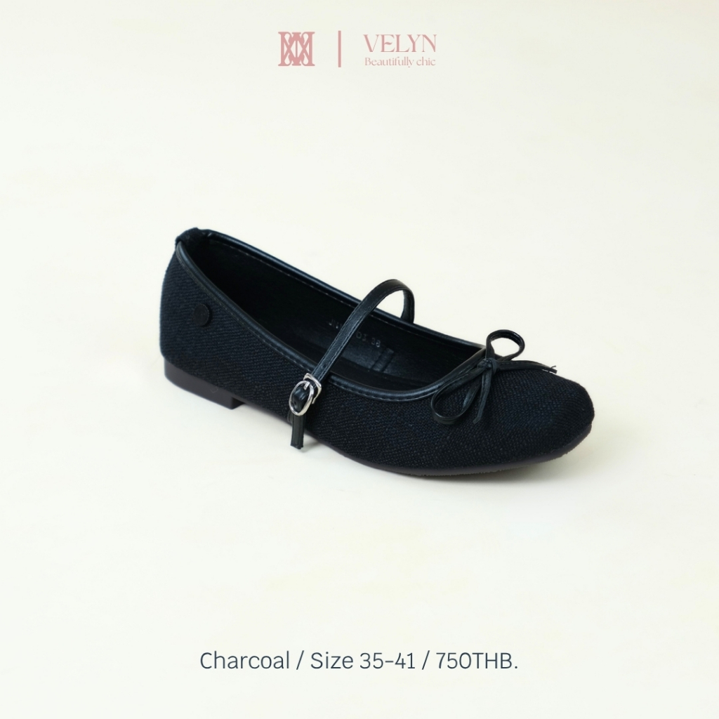 iamJinny JN177 รุ่น Velyn Mary Jane  สีชาโคล
