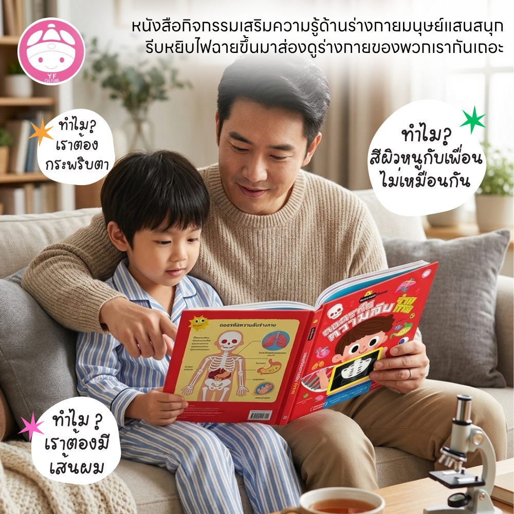 YF Book Shop **ขายดี** หนังสือเด็กเสริมสร้างพัฒนาการ เรื่อง ถอดรหัสความลับร่างกาย (ภาษาไทย)