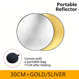 30cm 2 in 1 Reflector (รีเฟล็กซ์)แบบพกพา พร้อมซองใส่ สำหรับ Photography Photo Studio แผ่นสะท้อนแสง