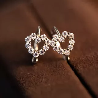 ESCOBAL ตุ้มหูเงินแท้ Diamond Love ต่ต่างหูแฟชั่น ต่างหูผู้หญิง ตุ้มหูเพชร ตุ้มหูเงิน ต่างหูนำโชค