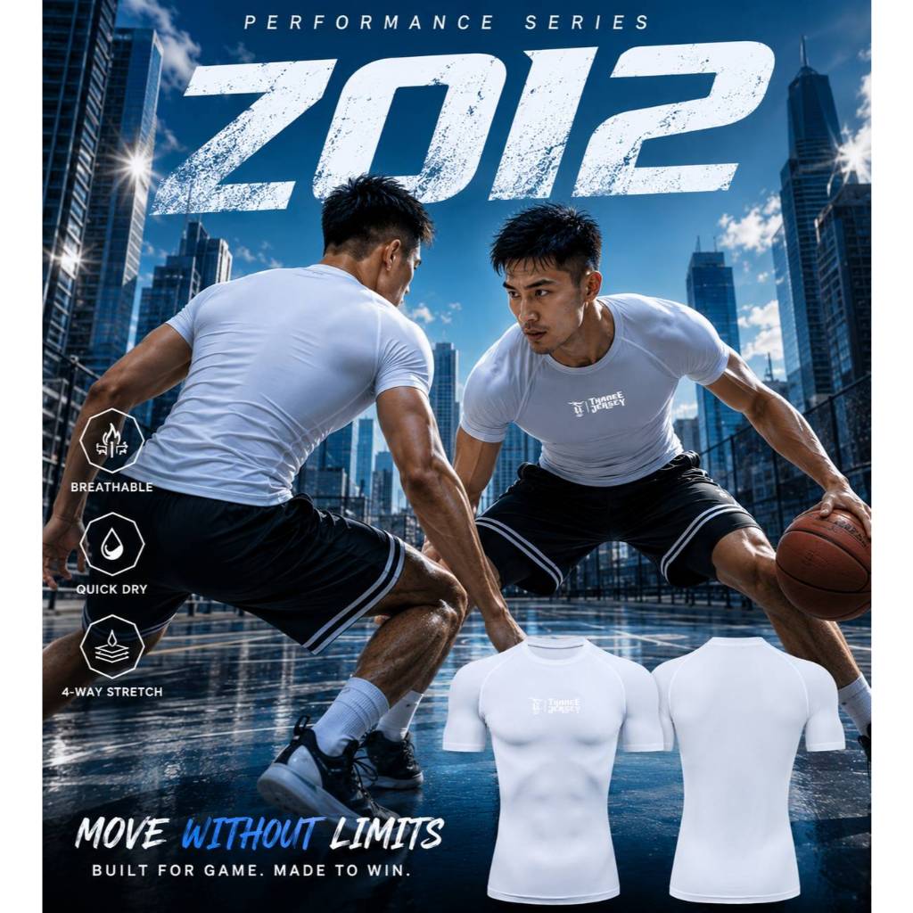 เสื้อรัดกล้ามเนื้อ PRO เสื้อรัดรูปแขนสั้นระบายอากาศได้ดี Z012