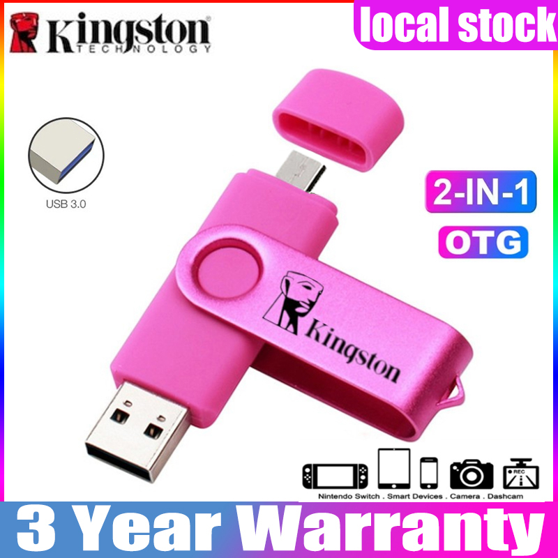 Kingston แฟลชไดร์ฟ OTG Flash drive Type-C 2in1 1TB 2TB กันกระแทก กันน้ํา Flashdisk ไดรฟ์สําหรับโทรศั