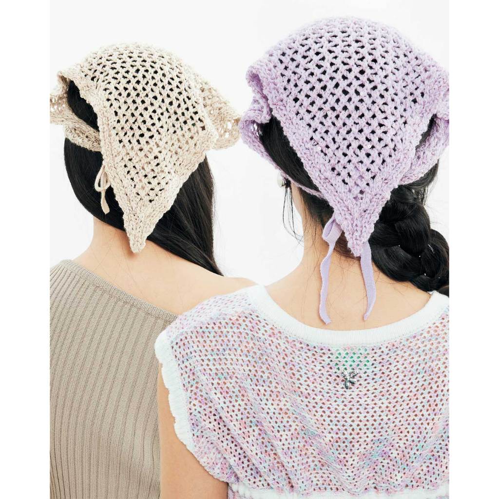 CUPPA - HONEYCOMB Hair Scarf (2 สี) ผ้าโพกหัวไหมพรม ทอลายรู ผสมเส้นด้าย Sequin มีแผ่นกลิตเตอร์ประดับกระจายทั้งผืน