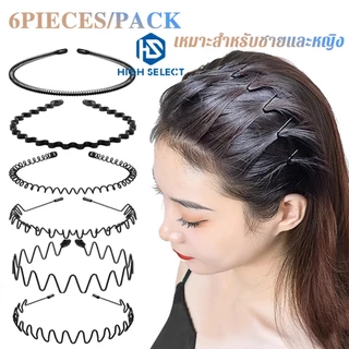 6PIECES/PACK แฟชั่น ความเรียบง่าย ที่คาดผม เหมาะสำหรับ ชาย ผู้หญิง ล่องหน ป้องกันการลื่นไถล ที่คาดผม กีฬาที่สะดวก /ล้างห