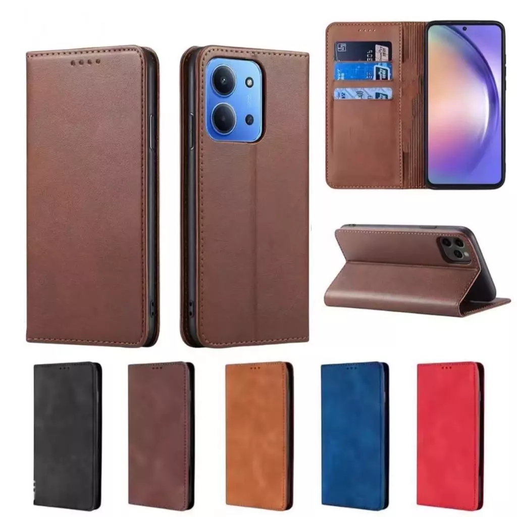 เคส ฝาพับ หนังเรียบ ตั้งได้ สำหรับ Xiaomi Redmi 15 / Redmi 15C POCO C85 กระเป๋า กันกระแทก มีช่องใส่บัตร