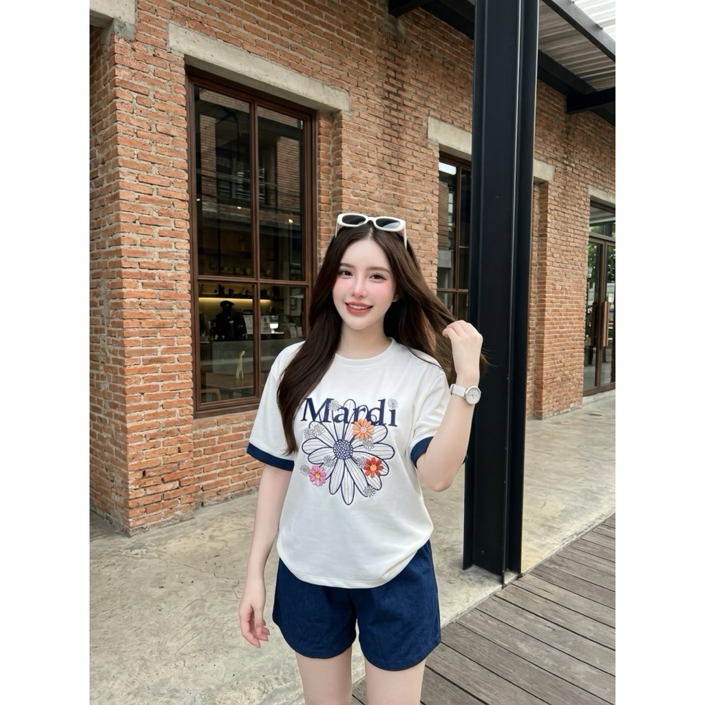 ชุดเซตเสื้อปัก MD+ กางเกงยีนส์