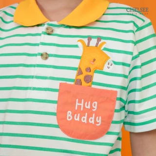 Chelsee เสื้อโปโล แขนสั้น ลายทาง ยีราฟ ผ้า 100%Cotton เด็กผู้ชาย อายุ 1.5-10 ปี เสื้อผ้าเด็กโต รุ่น 128276