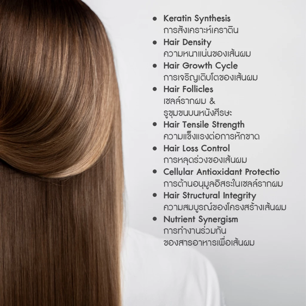 AGLAM เฮอร์ราติน - มีหญ้าหางม้า ซิงค์ ไบโอติน โปรตีนข้าว อัดแน่นเม็ด 1,000 มก. บรรจุ 30 แคปซูล thumbnail 8