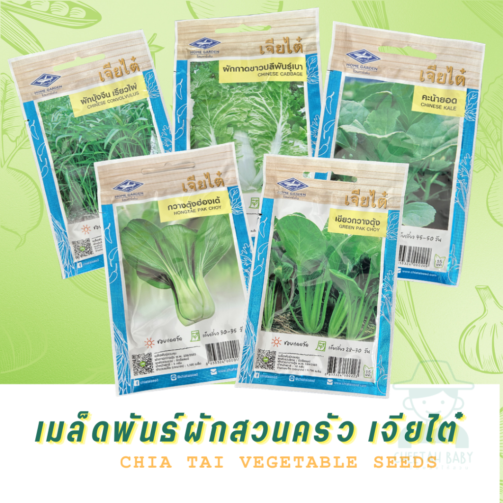 เมล็ดพันธุ์ผักกินใบ เจียไต๋ หลากหลายชนิด