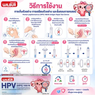 WILBUR ชุดตรวจ HPV สำหรับคัดกรองปากมดลูก ตรวจหาสายพันธ์ 16&18 | Human papillomavirus (HPV) 16&18 Antigen Rapid Test 1เทส