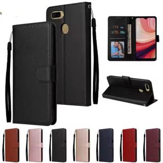 เคสฝาพับหนัง ล็อคได้ สำหรับ OPPO A12 A5S A7 A3S F7 F5 F9 เคสกันกระแทกฝาพับ พร้อมช่องใส่บัตร