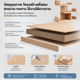 YYM ชั้นเก็บหนังสือบนโต๊ะ 34/40/50cm ชั้นวางของตั้งโต๊ะ ชั้นเก็บของ มีลิ้นชัก จัดระเบียบบนโต๊ะทำงาน ประหยัดพื้นที่